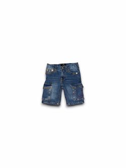 True Religion Boys Denim Cargo Shorts Size 7 Kids Ricky Relaxed Straight