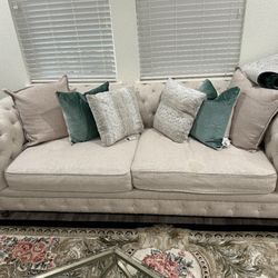 Tufted Traditional Couch And Single Couch $600 OBO