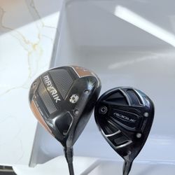 Callaway Mavrik Sub Zero Driver + Rogue 3 Wood – Upgraded Golf Pride Grips