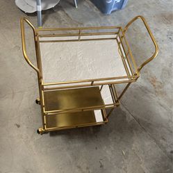 Gold Mirrored Bar Cart