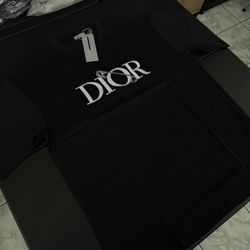 D!Or Black Embroidered Safety Pin Tee Shirt 