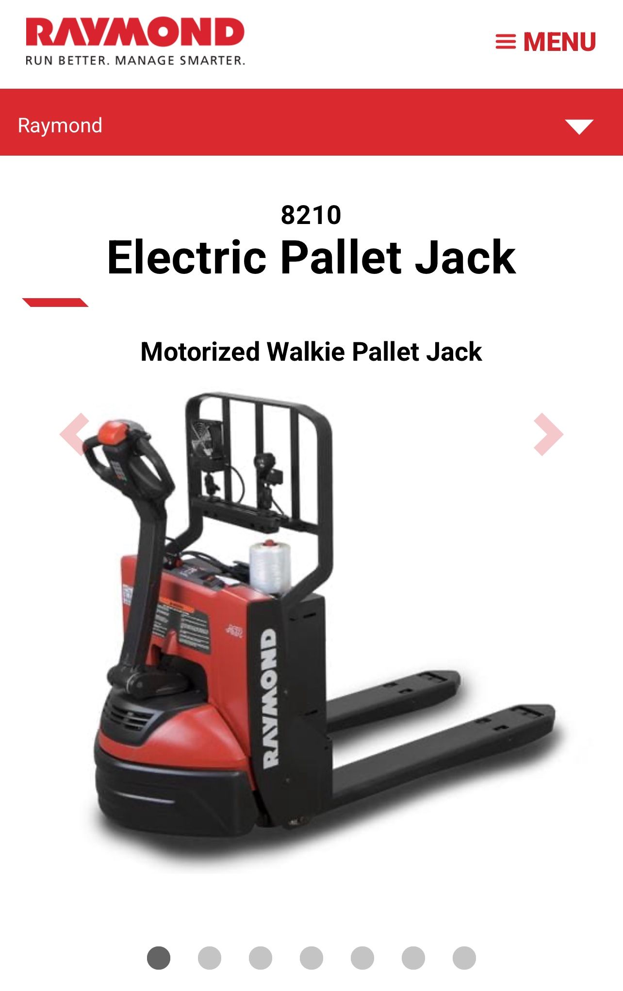 RAYMOMD PALLET JACK 8210