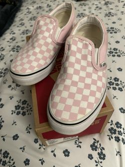 Pink Checkered Vans Shoes
