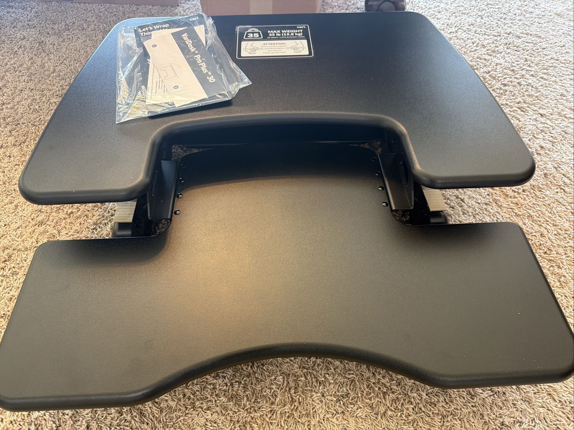 Vari VariDesk Pro Plus 30" Adjustable Height Standing Desk Converter - Black