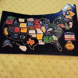 50 State Shape Lapel Pin Collection Plus