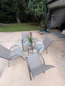 Glass table and chairs