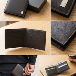 Authentic Alfred Dunhill Brown Leather Bifold Wallet - New in Box