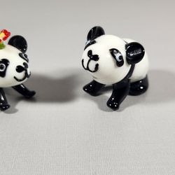 MINI GLASS PANDA BEARS COLLECTIBLES