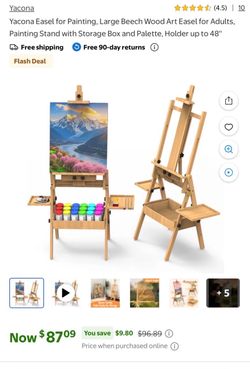 Yacona Large Beech Wood Art Easel with Storage