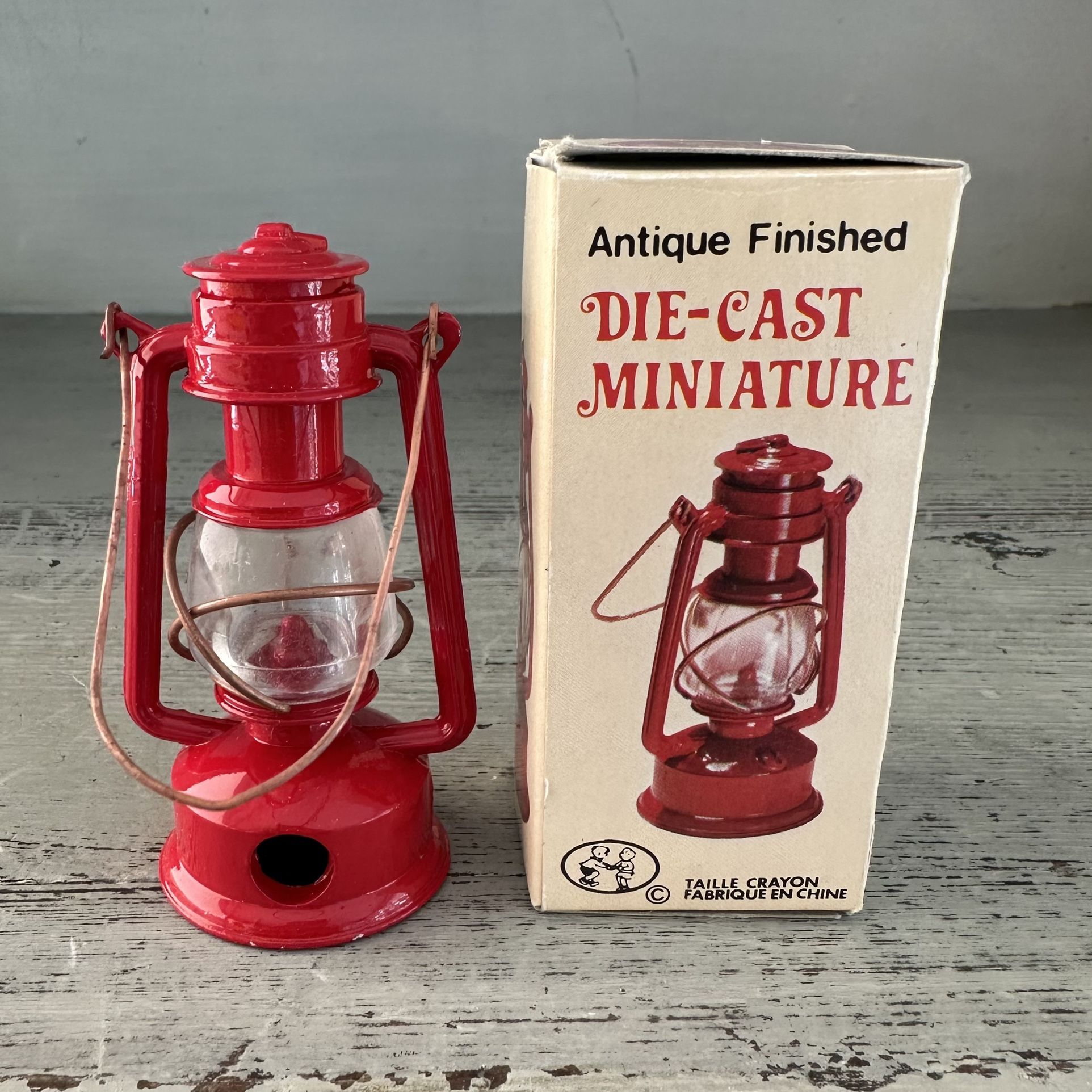 Vintage mini Red lantern die cast metal collectible pencil sharpener New In Box 3 1/4” tall