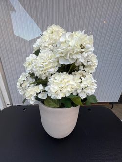 New 35” Faux Hydrangea Floor Plant – Real Touch Petals w/ Planter.