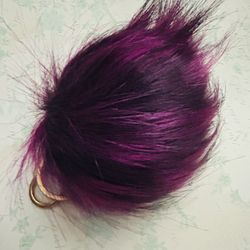 New purple pompon fur ball keychain Christmas Gift