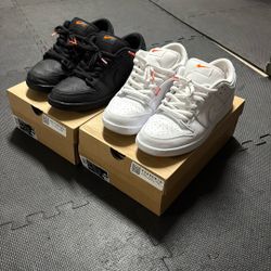 Nike SB dunk low pro size 11 black and white pairs 