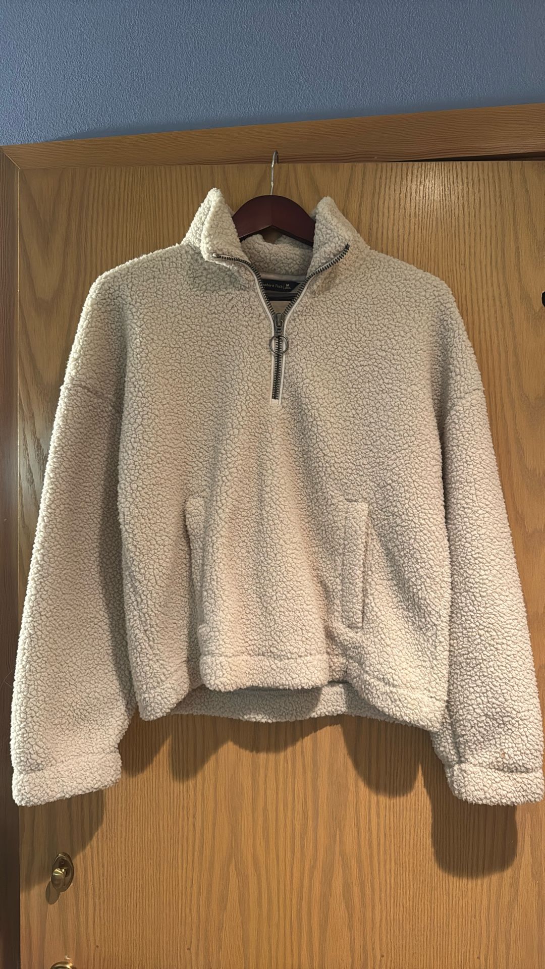 Abercrombie And Fitch Medium Half Zip Fuzzy Sherpa
