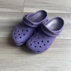 Crocs Purple Platform Sparkly W5 BRAND NEW NEVER WORN
