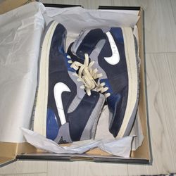 AIR JORDAN 1 MID SE CRAFT,  OBSIDIAN/WHITE-FRENCH BLUE OBSIDIENNE/BLEU FRANCE/BLANO,  Size: 9.5