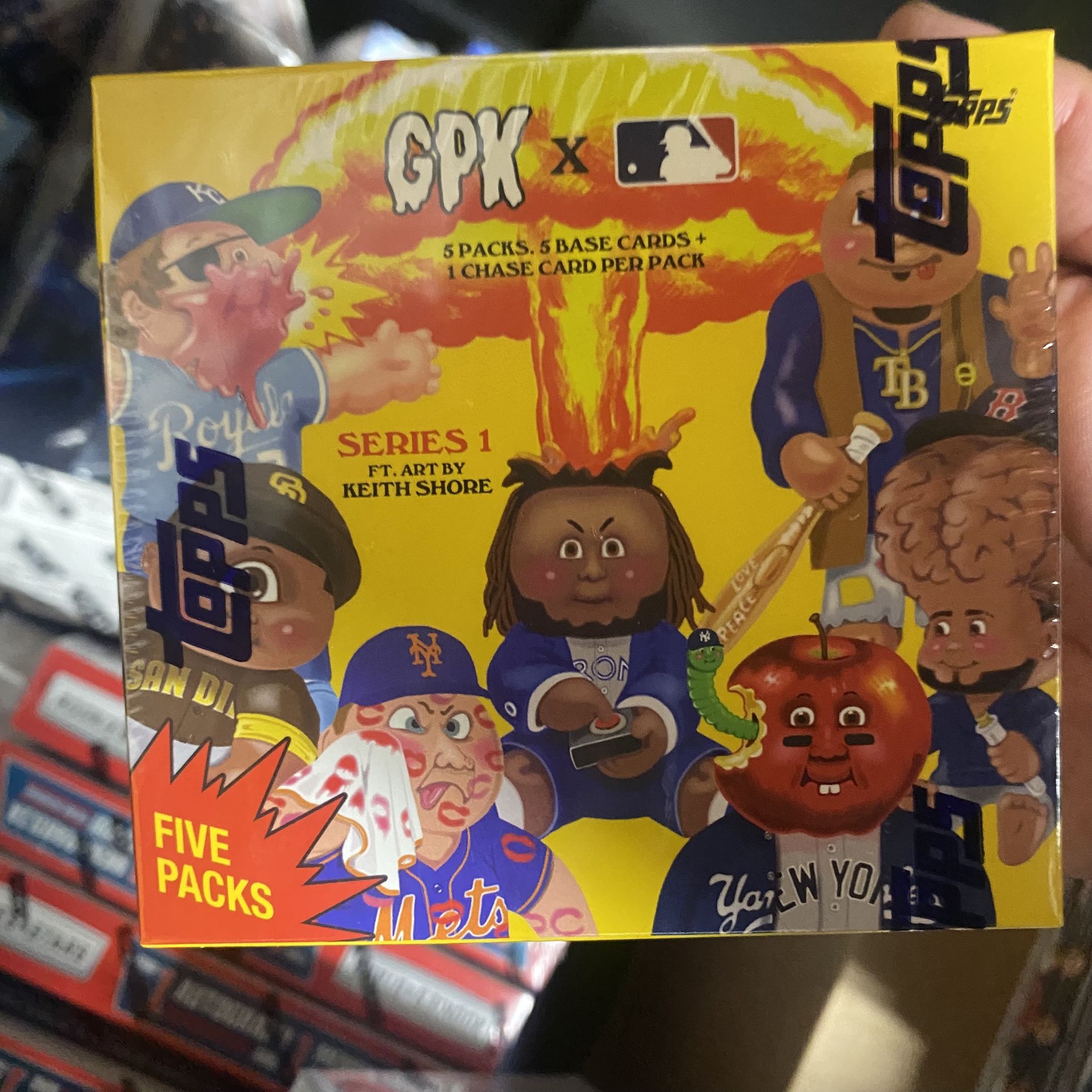 2022 Topps Garbage Pail Kids X MLB Series 1 Keith Shore 5 Pack Sealed Box