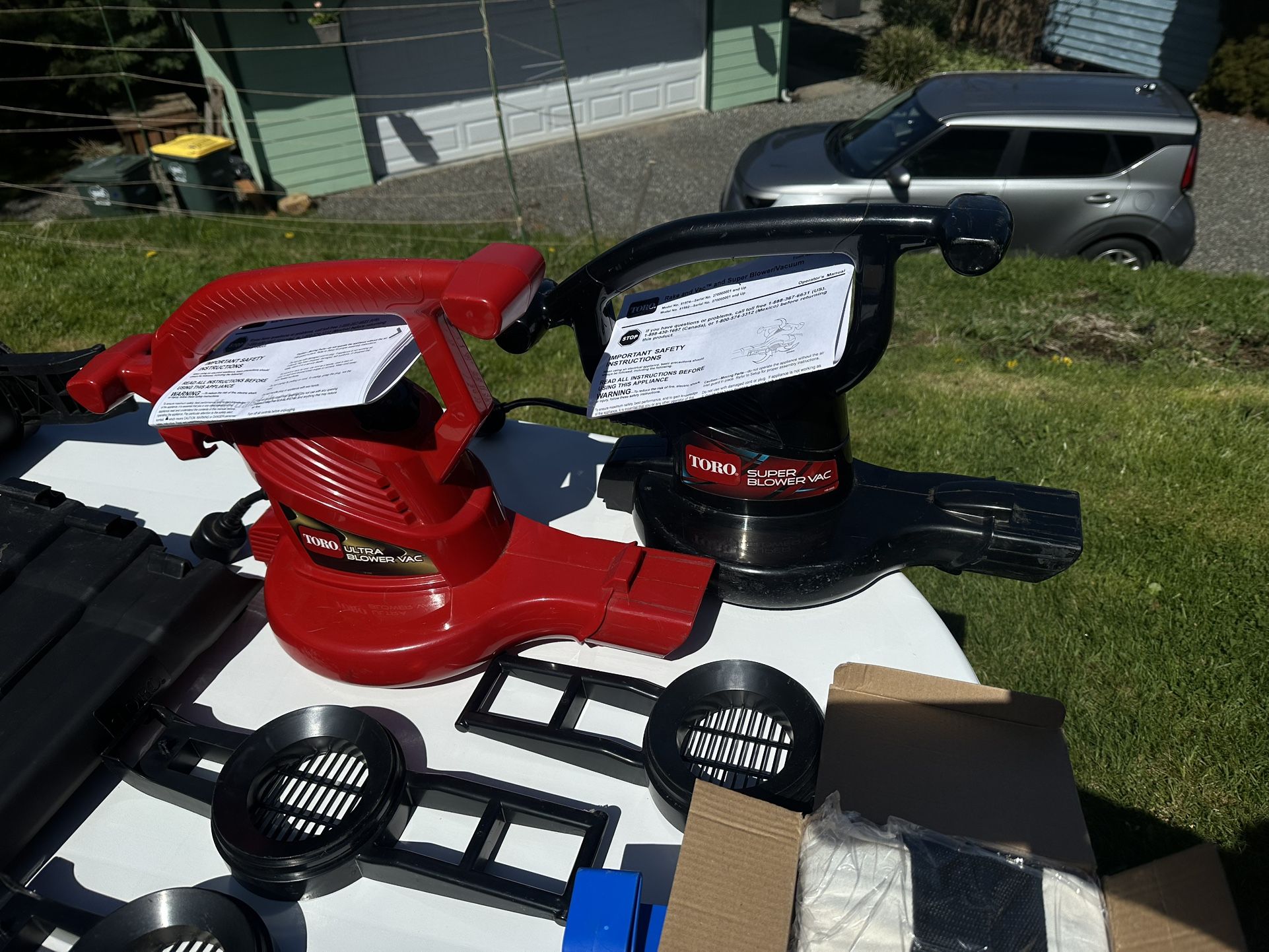 Two Toro Blower/Vac with extra parts and new bag