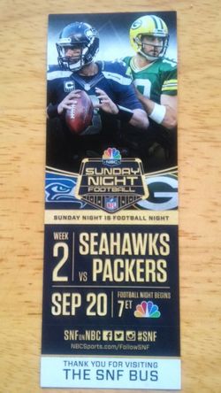 2015 Seahawks vs Packers collectible