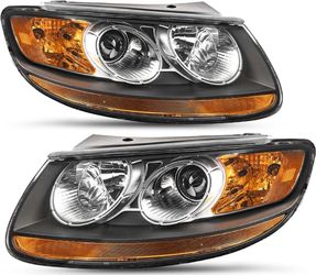 Headlight Assembly Fit for 2007-2012 Hyundai Santa FE 6 Pin L&R Side Without bulbs.