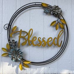Metal Sign “Blessed” $10