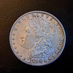 1886 Morgan Silver Dollar MS/BU Uncirculated  -  Edge Toned 
