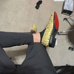 Gold Spiked Shoes 