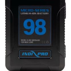 IndiPRO Micro Series 98Wh Gold Mount Lithium-Ion Battery - Compact, High-Capacity Power for Professional Video Cameras and Gear