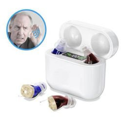 GM-912 Digital Hearing Aid Sound Amplifier With Digital Display Charging Compartment(Red Blue)