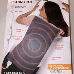 Sharper Image Calming Heat Massaging Weighted Heating Pad