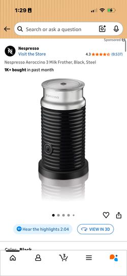 Nespresso Aeroccino 3 - milk frother, cold foam