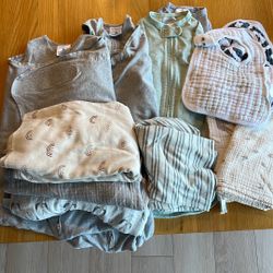 Baby Sleep sacks/swaddles, Burp Cloths, Muslin Bibs