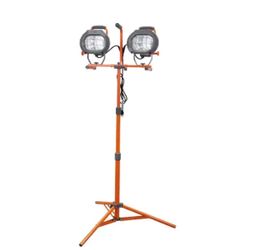 Dual-Head Halogen Work Light on Tripod Stand
