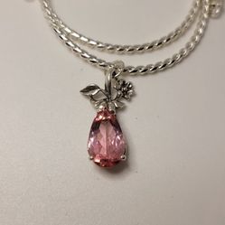 Rosolite Garnet Cherry Blossom Pendant