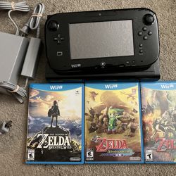 Nintendo Wii U With Zelda Games