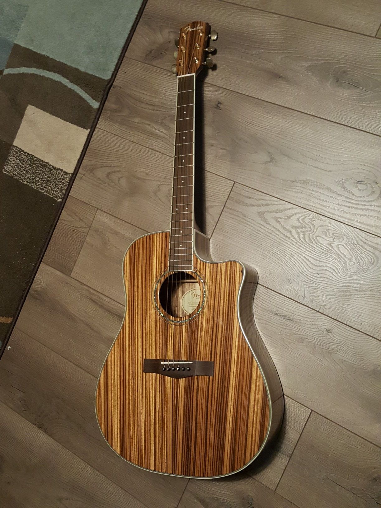 Fender All Zebrano Dreadnought Acoustic-Electric Guitar CD-220CE w/HSC