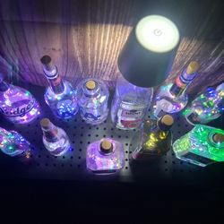 Glass Bottles Made Into Lights, All Sorts.