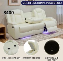Brand New Reclining Sofa/Couch with LED Lights