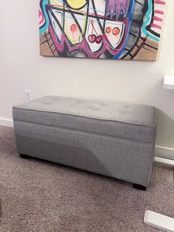 Shelton Tufted Top Storage Ottoman - Gray (from Target) Threshold Brand