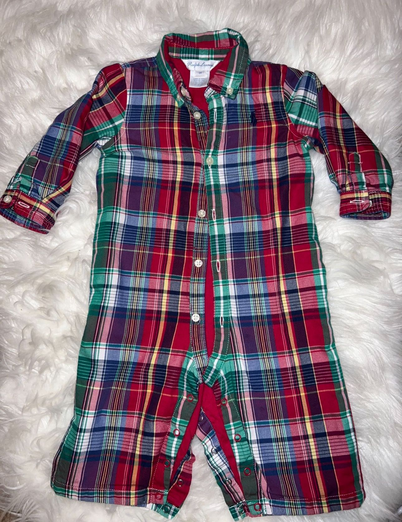 Ralph Lauren Baby Boy Shirt Onsie 6 Months