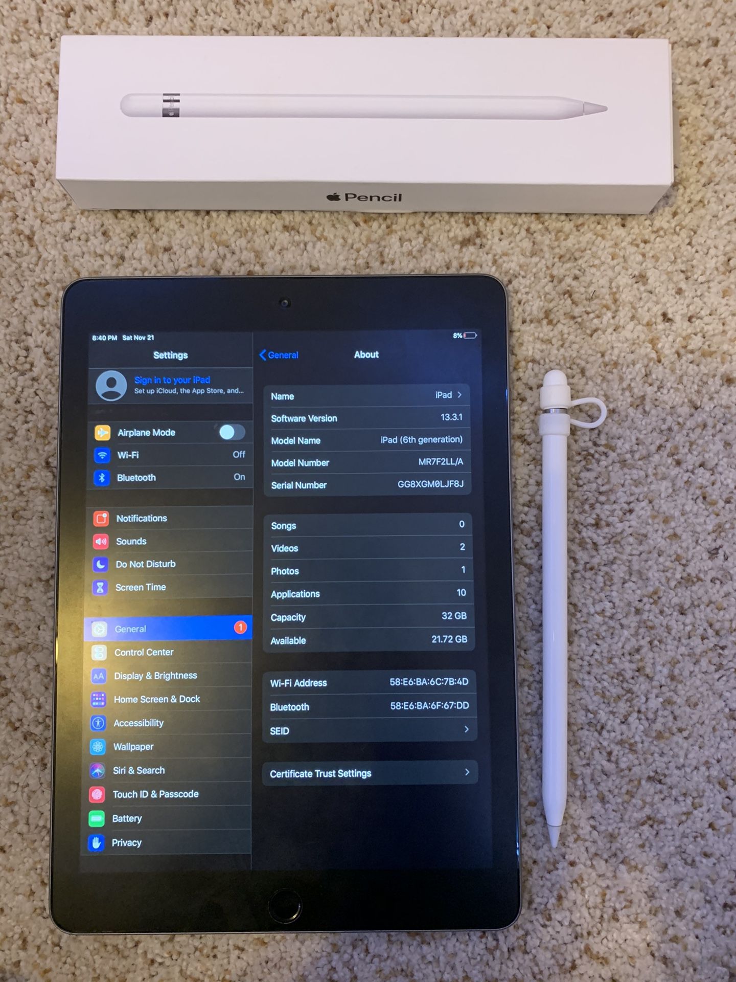 iPad 6th Generation & Apple Pencil