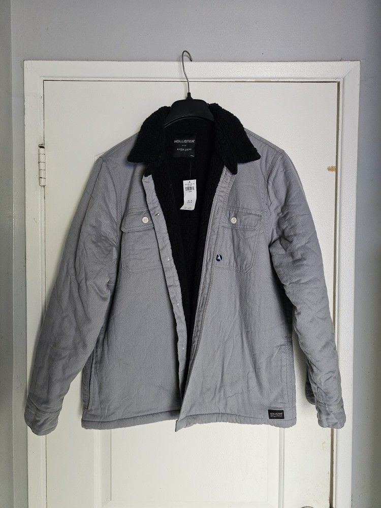 Men's Hollister Flannel Jacket Xl Sherpa