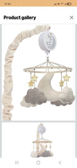 Lambs & Ivy Goodnight Moon Musical Baby Crib Mobile Soother Toy - Stars/Clouds