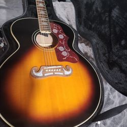 New Gibson inspired all solid Epi Jumbo J-200 & new hard case.