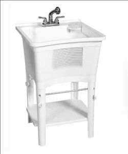 Garage sink with faucet