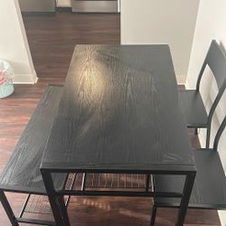 Table with Bench and 2 Chairs 