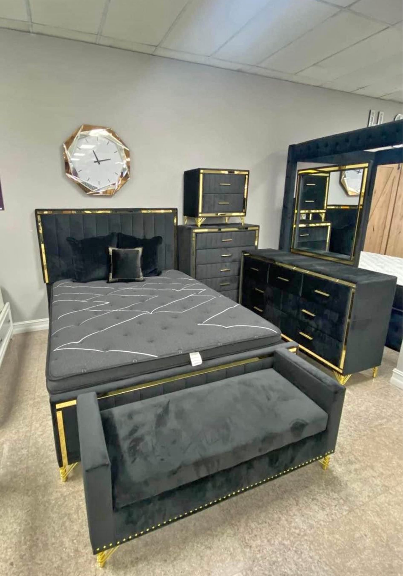 Brand new complete bedroom set- 0 interest finance available- FREE mattress with purchase.