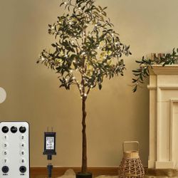 Lighted Artificial Olive Tree