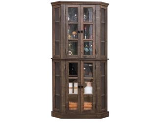 Brand new Corner Curio Cabinets with Glass Doors 6 Tiers Tall Wood Display Cabinet for Dining Room Living Room Home Bar Ideal for China/Wine/Liquor/Co
