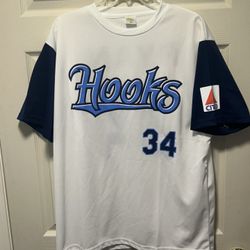 Corpus Christi Hooks White Nolan Ryan XL SGA Jersey #34 MILB Baseball